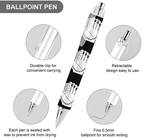 Luva de beisebol caneta de caneta retrátil de caneta de caneta de caneta portátil de tinta azul para o escritório em casa