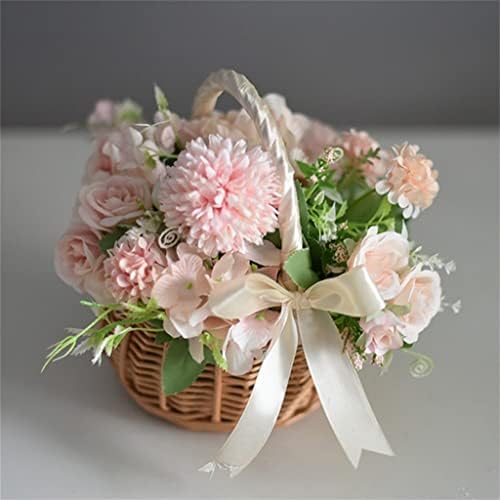 GFDFD Wicker Woven Flower Basket Handle Wedding Flower Girl Bestar