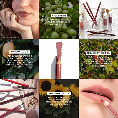 FITGLOW BELEZA - Lápis de delineador de lábios naturais com escova de mistura | Beleza limpa vegana e de propriedade da mulher