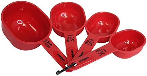 Mirro 4pc Copos de medição vermelho, 4 peças, miR-11318