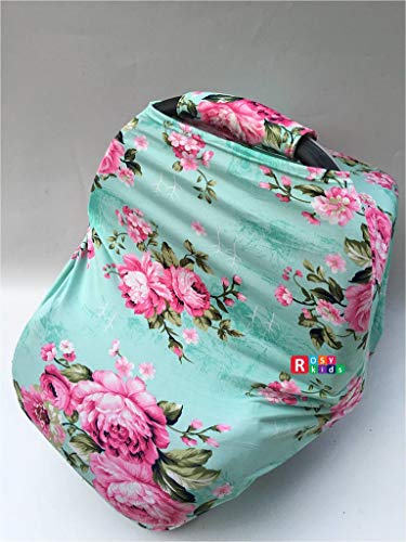 Rosy Kids, capa de dossel de assento de carro gabarito, capa de privacidade elástica de lenço de enfermagem com capa de