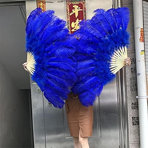 Pumcraft Feather for Craft 12 Ossos Royal Bluefy Fluffy Astruz Fans Fan Party Wedding Performance Fan Fan - 1PCS