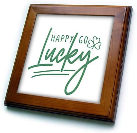 3drose St Patricks Day Happy Go Lucky - Tiles emoldurados