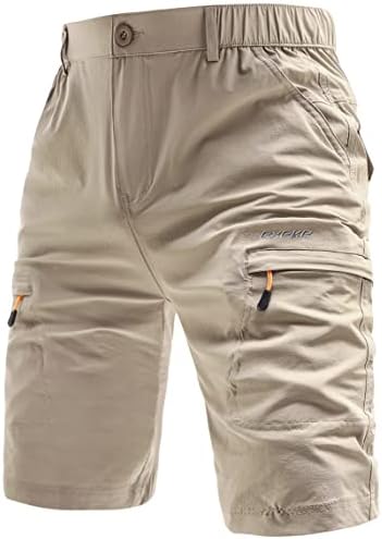 Os shorts leves de caminhada dos homens exeke esticam shorts de carga seca rápida com bolso múltiplo