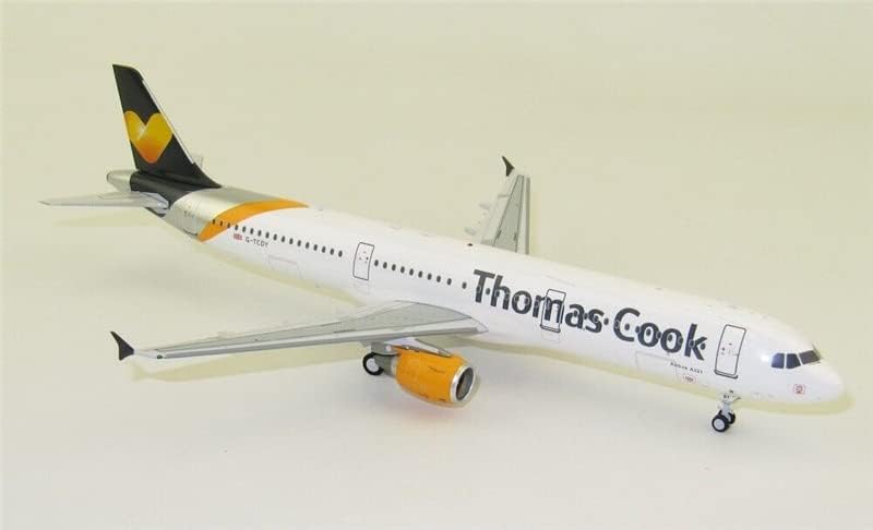 Jfox Thomas Cook Airlines para Airbus A321-211 G-TCDY com Stand Limited Edition 1/200 Aeronave Diecast Modelo pré-construído