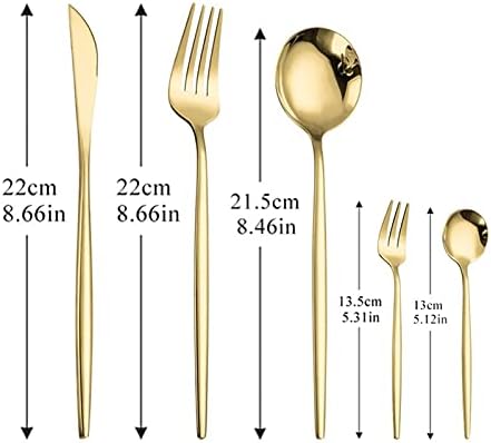 30pcs de talheres de ouro conjunto de aço inoxidável utensílios de mesa de mesa de mesa de mesa para jantar colher de ouro