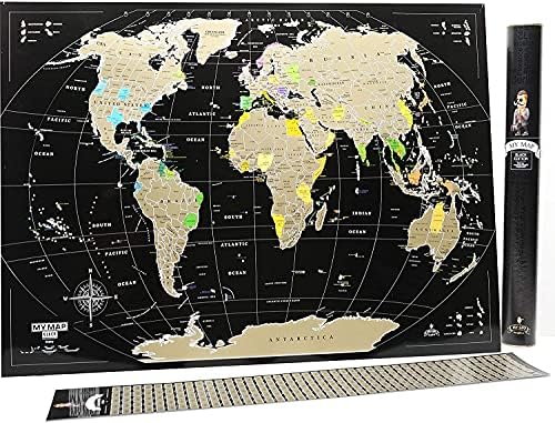 Arranhado mapa 16x24 Black Gold Detalhado dos EUA