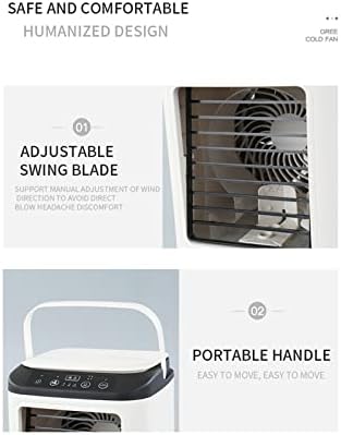 Ar condicionado portátil, refrigerador de ar evaporativo em 3 velocidades, condicionador pessoal de ar elétrico USB com 900 ml de tanque de água grande, umidificador para escritório em casa, escola, quarto