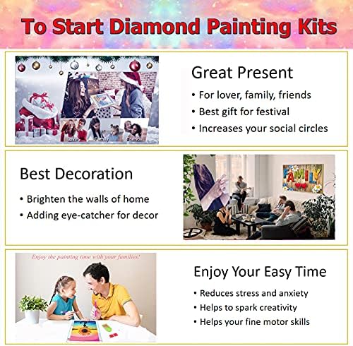 Kits de pintura de diamante Yalkin para adultos, pintura de diamante de diamante 5D DIY tinta de flor por número com gemas de pintura de diamante DOTZ DOTZ para crianças para a decoração da parede em casa