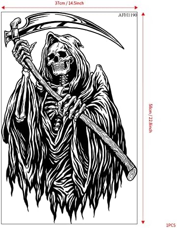 2022 Halloween Horror Deaths Penaltys Adsether Black PVC Grim Reapers Sticker Sticker de parede de Halloween 6pcs adesivos de scooter para meninos