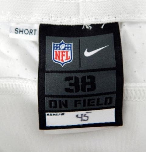 2019 Philadelphia Eagles Rick Lovato 45 Game usado calças brancas 38 DP25765 - Equipamento usado para jogo