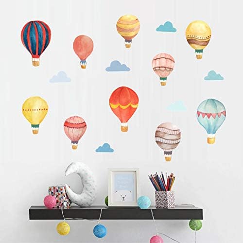 Adesivos de parede de balão de bamsod, descascar e bastão de balões de nuvem removíveis decaladores de parede decaladores para crianças berçárias quarto quarto
