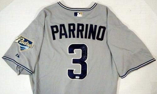 2011 San Diego Padres Andrew Parrino #3 Game usou Grey Jersey SDP1087 - Jerseys MLB usada para jogo MLB