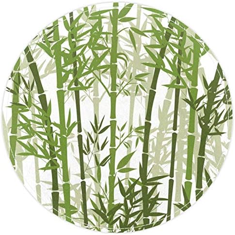 Silhueta de bambu verde heoeh, capacho sem escorregamento de 15,7 de tapete de tapete redondo tapetes tapetes para crianças quarto de quarto quarto berçário