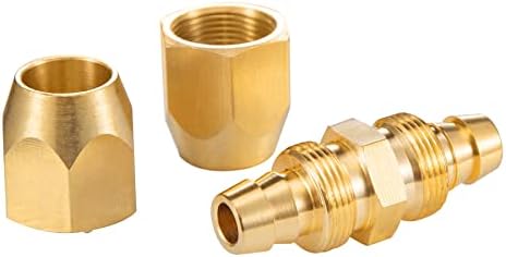 Breezliy 2pcs Soild Brass Air Reutilable Manguer Splicer para mangueira de identificação de 1/4 de polegada, encaixe