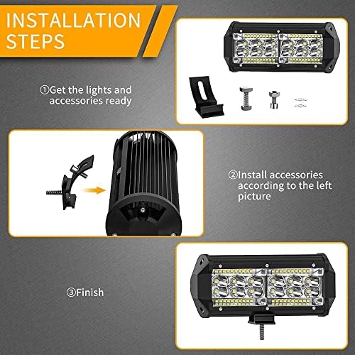 San Young 7 polegadas LED LED BAR, 10pcs 240W 24000lm LED LED LUZES PARA TRATORES, LUZES DE TRABALHO DE LEITOS PARA CAMINHÃO, BEAM COMBO DE LUGAS DE LUZ DE FOG LUZES DE FOG PAR