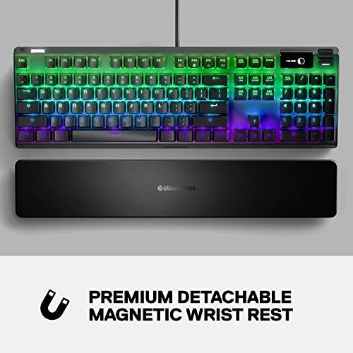 STEELSERIES APEX 7 Teclado de jogos mecânicos - exibição inteligente OLED - Passagem USB Controles de mídia - Linear,