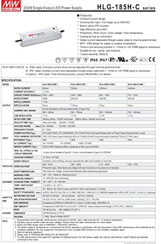 MW significa bem HLG-185H-C700B 286V 700MA 200,2W SOPAÇÃO DE SUPPENHA DO SUPPRIMENTA