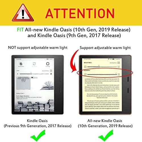 Felizmente, caso do Kindle Oasis 9th 10th Generations-Caso de proteção contra capa de flip-fino para o Kindle E-Readers com Auto Sleep/Wake Up-Abstract Stripes Tree