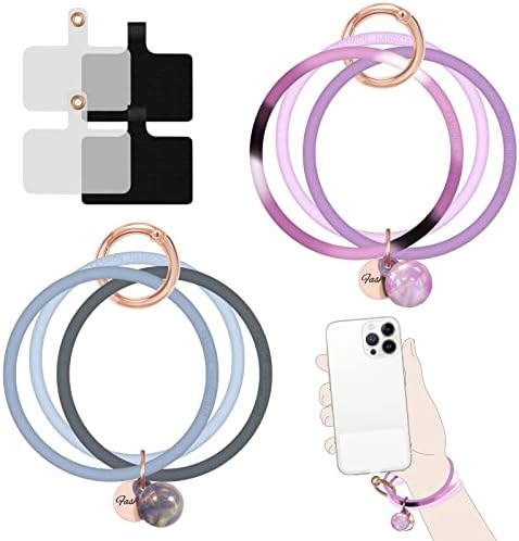 Amarilante do telefone UKON, 2 pacote de pulseira de silicone gradiente de fashion strap 3 em 1 anel de pulso com 4 x Patch compatível