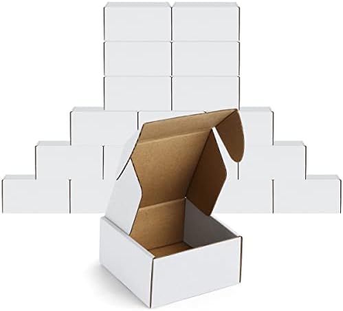 Famagic 50 pack 4x4x2 pequenas caixas de transporte - caixas de mala direta de papelão corrugado marrom para pequenas