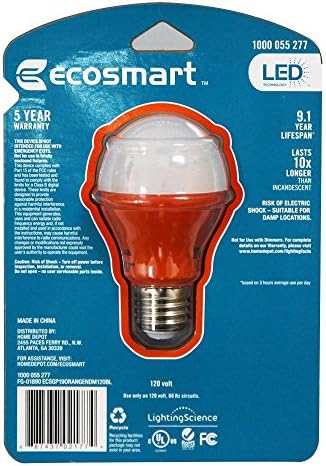 Lâmpada A19 LED LED de Orange EcoSmart, 25W equivalente