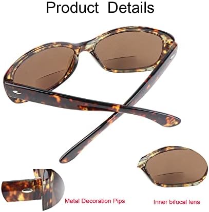Óculos de sol Ysorisox Bifocal for Women, 3 pacote construído em leitores de leitura ao ar livre óculos