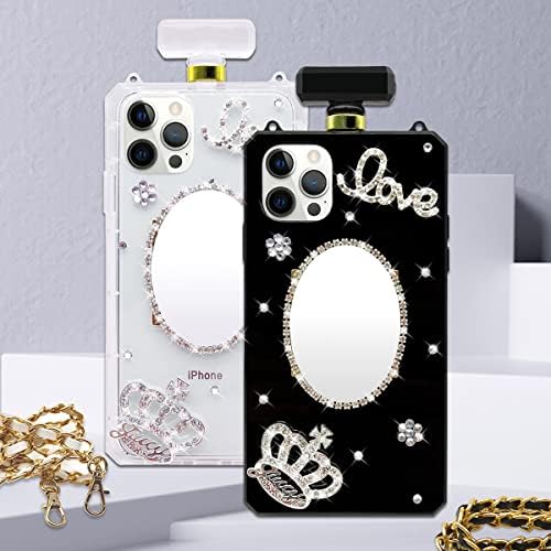 Tinton Compatível com iPhone 13 Pro Max Perfume Bottle Case Luxury Bling Maghup Mirror para mulheres meninas, elegante