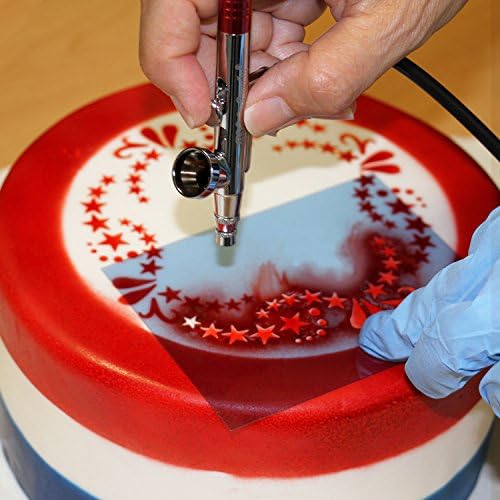 U.S. Bolo Supply 12 Color Cake Decorating Airbrush Kit com limpador de aerógrafo