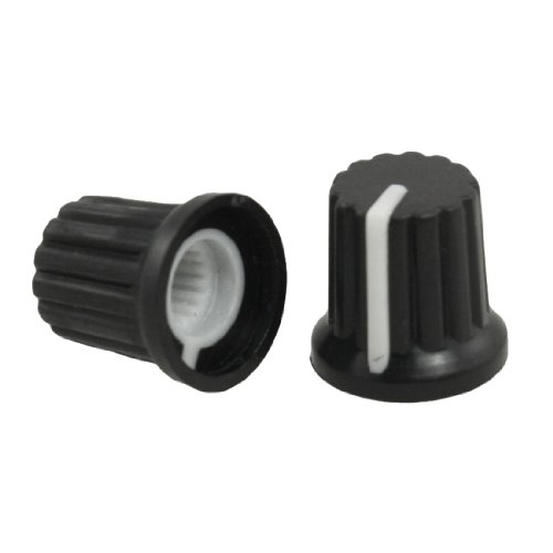 uxcell A12021500ux0334 5 peças Botões rotativos de plástico preto W Mark White para potenciômetro Pote