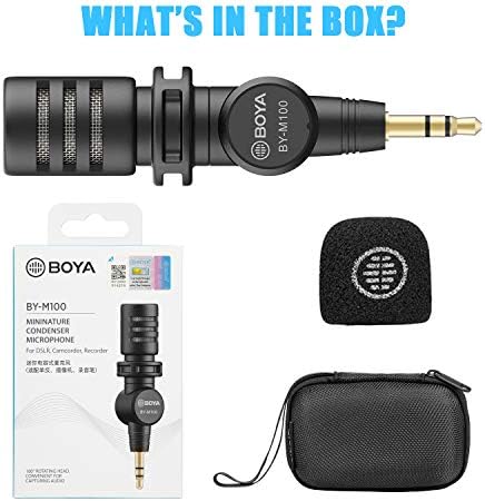 Boya Mini Omnidirccional 3,5 mm TRS Microfone condensador para DSLR Camera Camercorder Recorder Video Recording