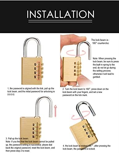 WTAIS Solid Brass Copper Security Padlock Padlock Padlock Code Bloqueio para Gym Digital Locker São da gaveta Hardware de trava 1pcs