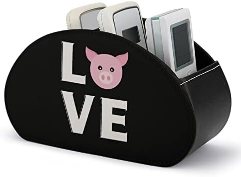 Love Pig PU PU Leather Control Remote Titular Caixa de armazenamento Organizer com 5 compartimentos