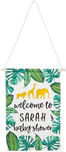 Custom Safari Baby Shower Decorations Canvas de boas -vindas com folhas de adesivos