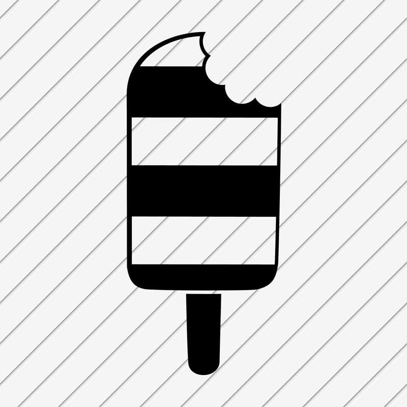 Decalques de parede de sorvete Casca de vinil e adesivos de palito | Cone Sundae Cart Silhueta de chocolate | Tumbler de laptop