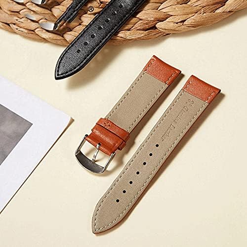 Haiqings Leather Watch Strap 14mm 16mm 18mm 20mm 22mm WatchBand para homens Homens Acessórios Acessórios sólidos Buckle marrom