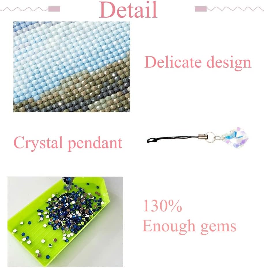 Yiouglow 6 PCs Diamond Bookmark 5D Diamond Feather Diy Painting Pingente de cristal Kits de favoritos para artes artesanato presentes