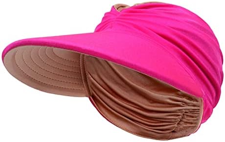 Visor feminino Chapéu largo Summer Face Beach Chapéus de verão e bonés viseira Viseira Caminhadas de chapéu de boné e boné Viseira