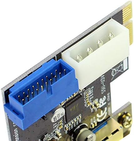 JMT USB3.0 Adaptador de expansão PCI-E Frente externo 2 porta USB 3.0 Hub e cabeçalho interno de 19pin PCIE Card 4pin IDE