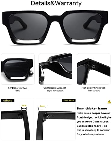 VanLinker Gross Slare Sunglasses para homens Mulheres Retro Retângulo Tons de Retângulo UV400 VL9731