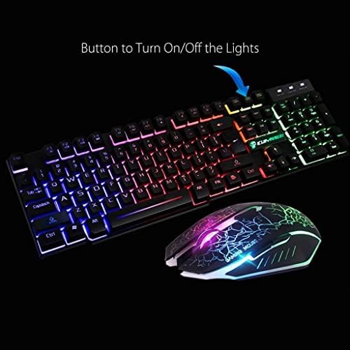 Mouse Keyboard Games Teclado e Mouse combos T6 Rainbow LED LUZ