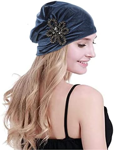 Xiaobless Velvet Turvet Turban Hats for Women Twist Acessórios de flores Caps Caps de coloração sólida