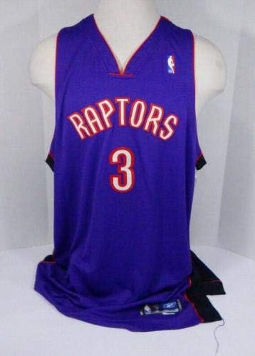 2004-05 Toronto Raptors Loren Woods 3 Jogo usado Purple Black Jersey DP05874 - Jogo usado MLB Jerseys