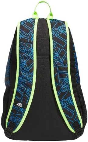 Mochila da Fundação Adidas 6, contorno Bos Toss Pulse Azul/Preto/Limão Lúcido Amarelo, Tamanho Um