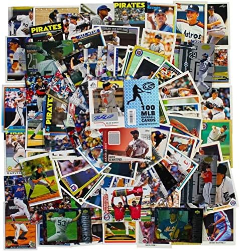 Caixa de coleta de beisebol da MLB com 100 cartões e 2 camisa ou cartões autografados - cartões de beisebol autografados da MLB