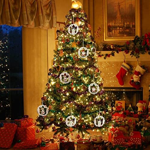 3pcs Natal de madeira de Natal casa guirlanda velho homem de neve, boneco de neve, decorações de árvore de natal