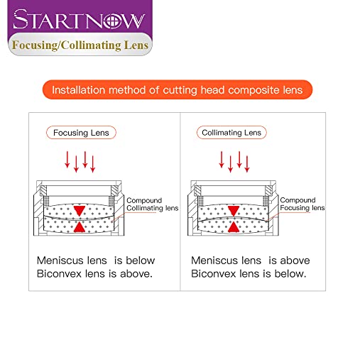 Startnow 2pcs laser lente foco lente colimando lente D37/38.1mm fs para 8kW Raytools Precitec WSX Fiber Laser Head Parts