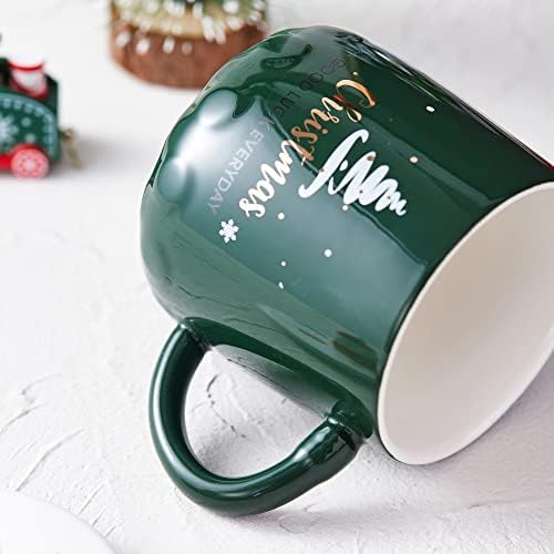 Canecas de Natal SWUUT - Caneca de café em cerâmica 14 onças Presente de Natal para mulheres, homens, crianças, canecas de café de cerâmica para natal para Natal