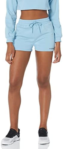 Shorts de algodão azul para mulheres - shorts de suor confortáveis ​​para casa, treino de ginástica, atletismo e viagem