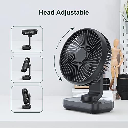 Aluan Small Desk Fan, ventilador portátil silencioso, bateria recarregável fã pessoal operado para o escritório em casa mesa de mesa,